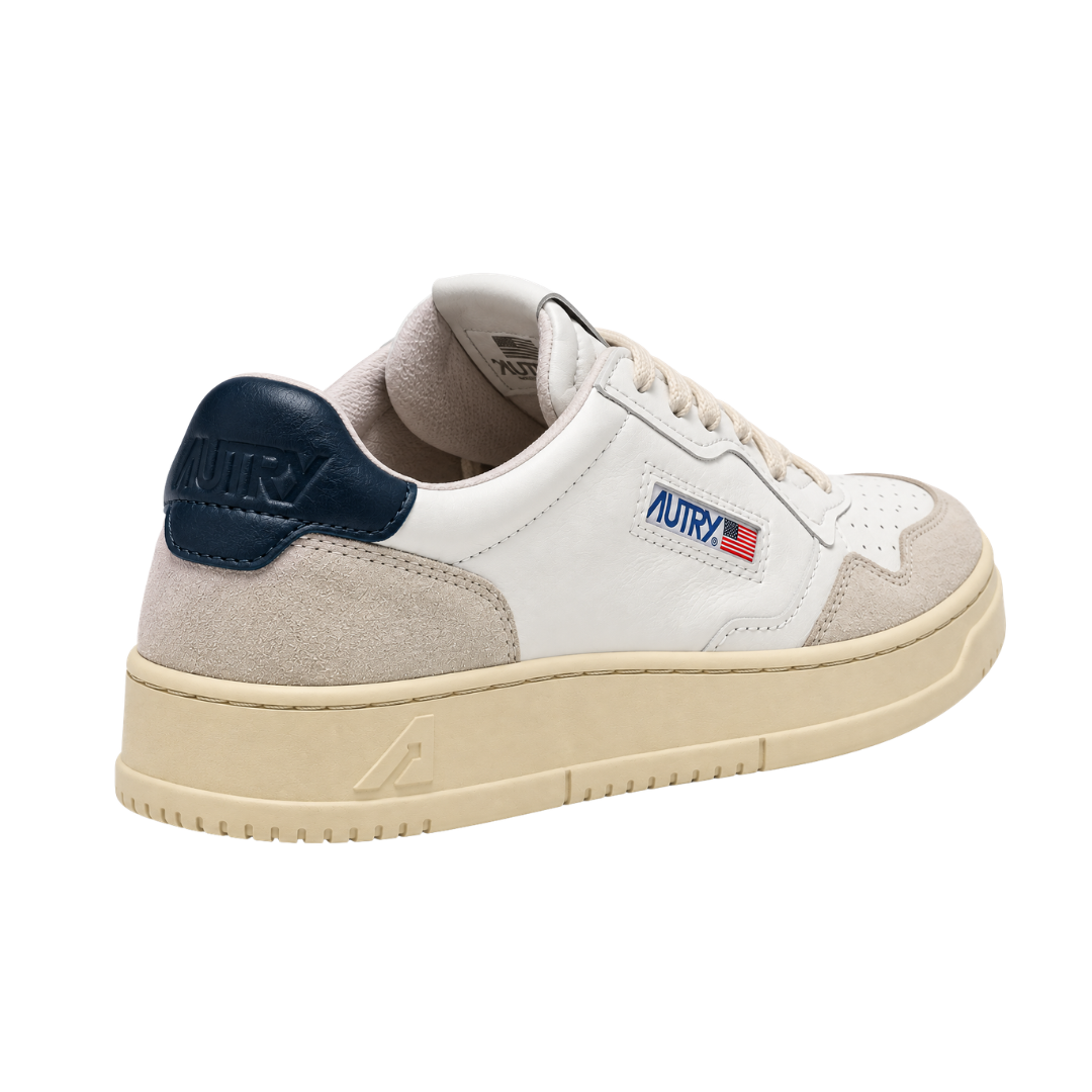 Autry Medalist Low | Blanc / Bleu marine | LS28