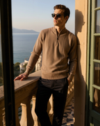Pull côtelé 100 % cachemire à demi-zip – vue 5
