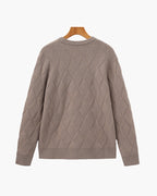 Pull col rond en maille losange – vue 10