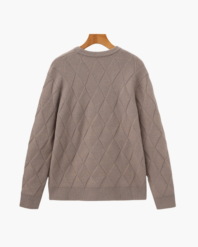 Pull col rond en maille losange – vue 10