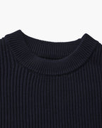 Pull col rond en maille côtelée – vue 3