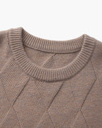 Pull col rond en maille losange – vue 11