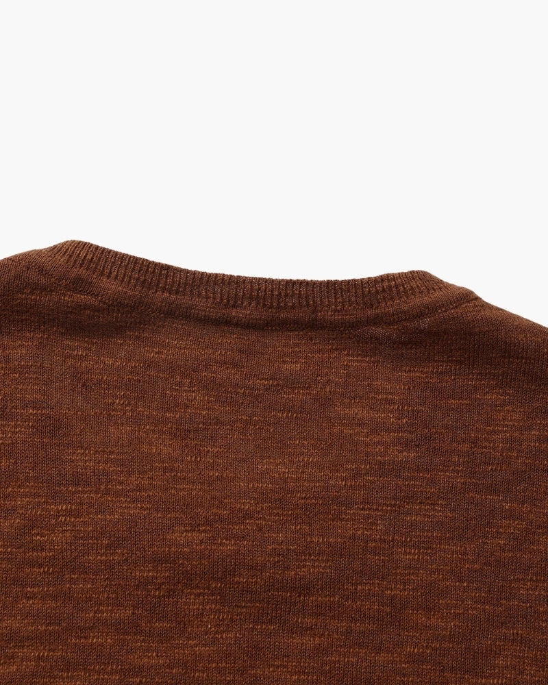Pull essentiel col rond en lin et coton – vue 13