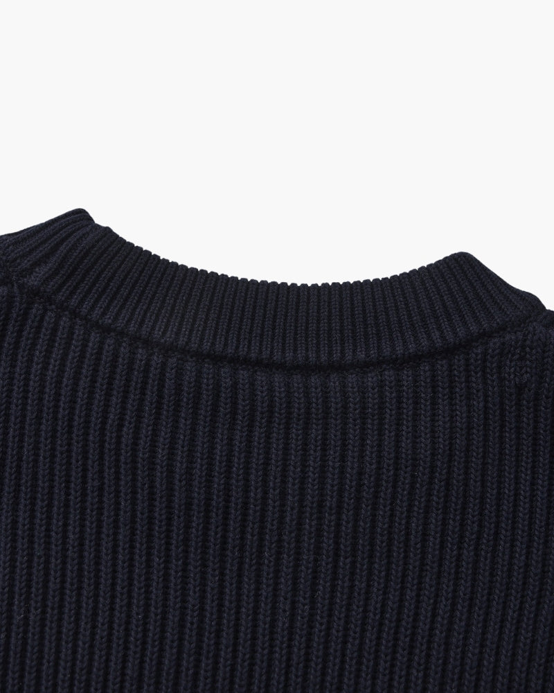 Pull col rond en maille côtelée – vue 4