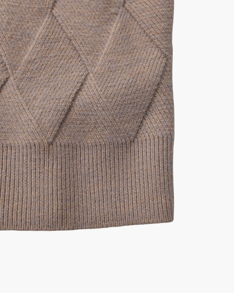 Pull col rond en maille losange – vue 14