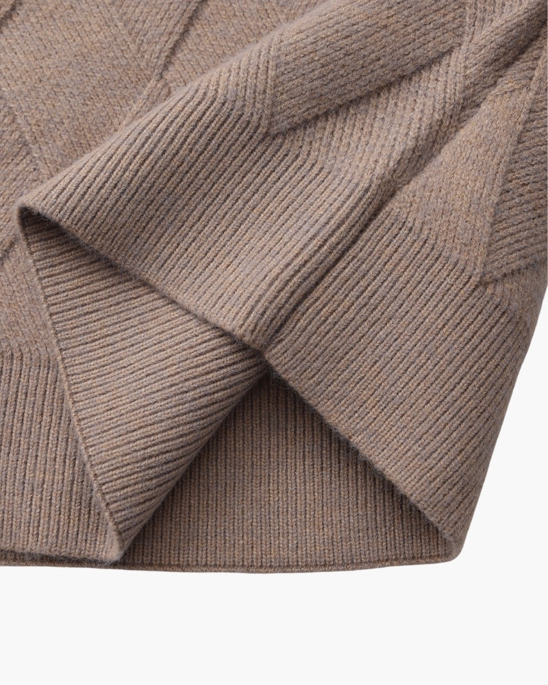 Pull col rond en maille losange – vue 15
