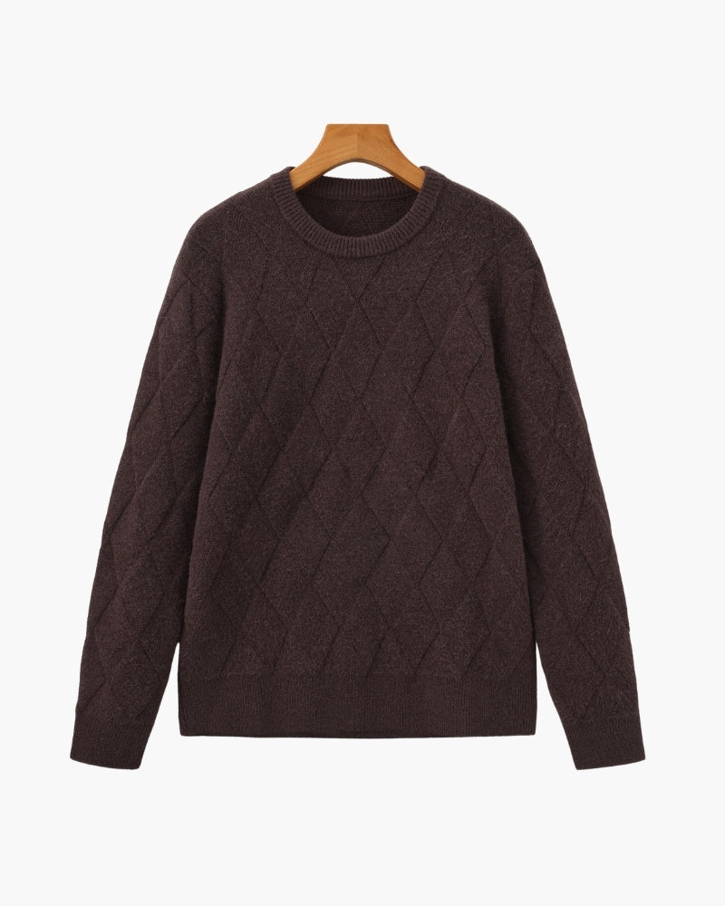Pull col rond en maille losange – vue 16