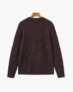 Pull col rond en maille losange – vue 17