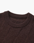 Pull col rond en maille losange – vue 18