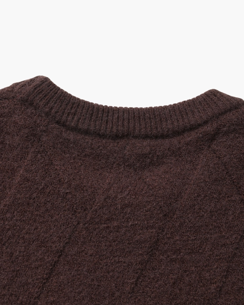Pull col rond en maille losange – vue 19