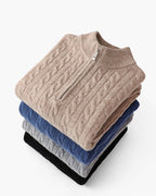 Pull tissé 100 % cachemire à demi-zip – vue 7