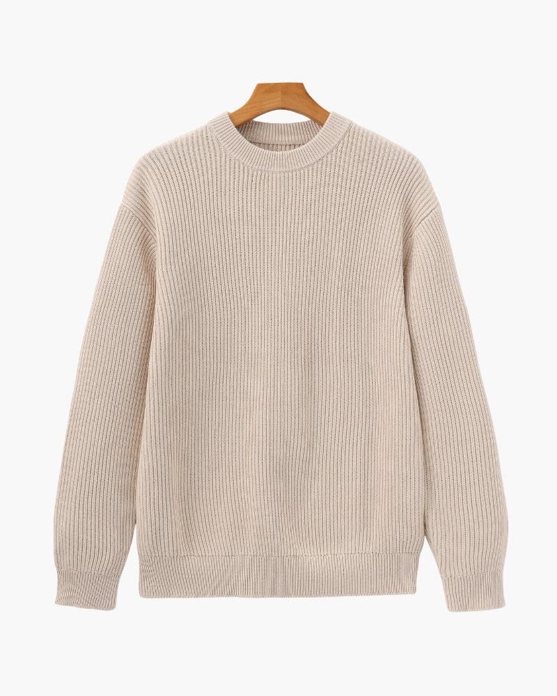 Pull col rond en maille côtelée – vue 15