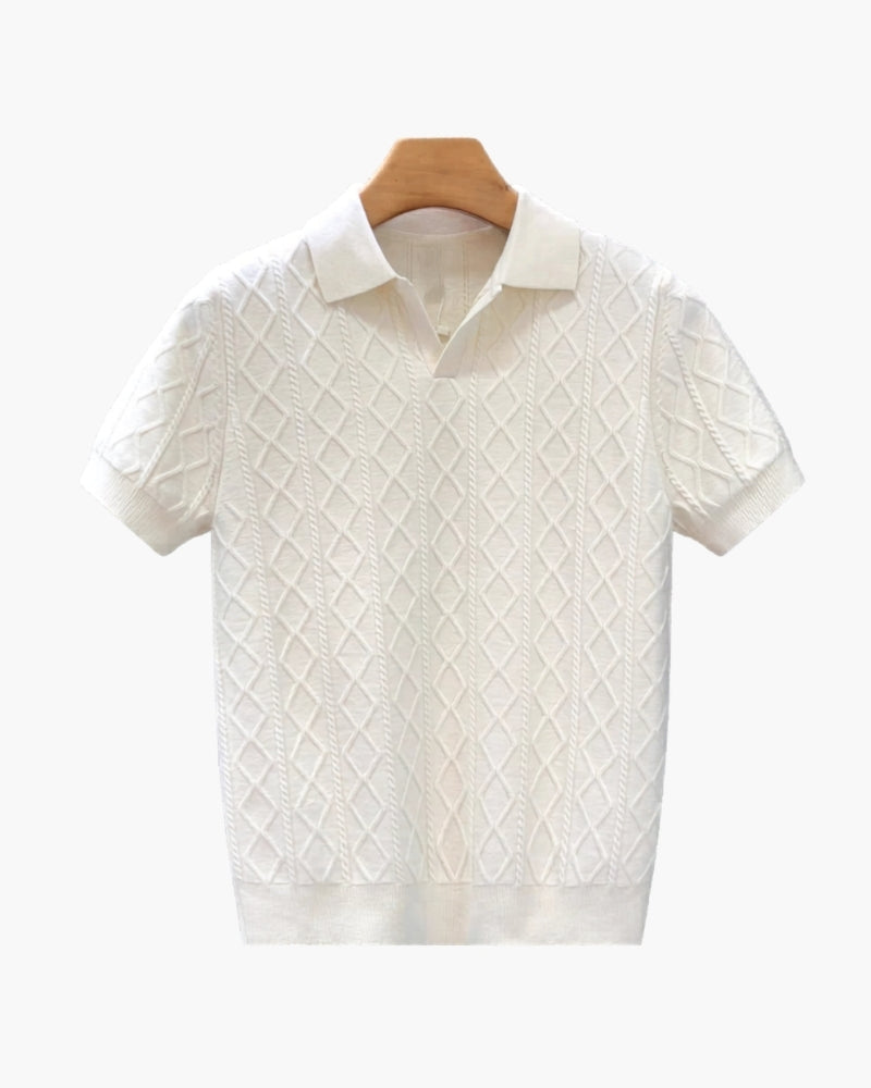 Polo Signature texturé en maille – vue 4