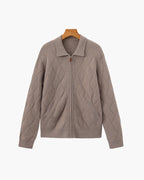Cardigan Heritage zippé en maille losange – vue 1