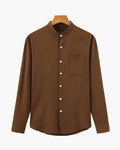 Chemise homme à col mandarin en coton texturé, coupe décontractée – vue 2