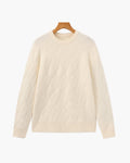 Pull col rond en maille losange – vue 1