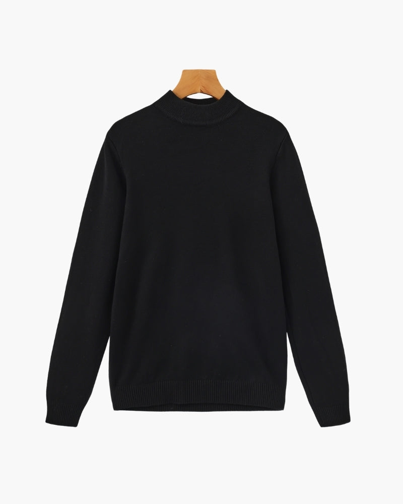 Pull essentiel côtelé à col montant – vue 1