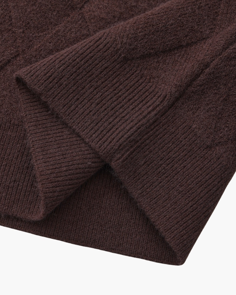 Pull col rond en maille losange – vue 20