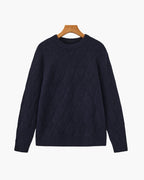 Pull col rond en maille losange – vue 21