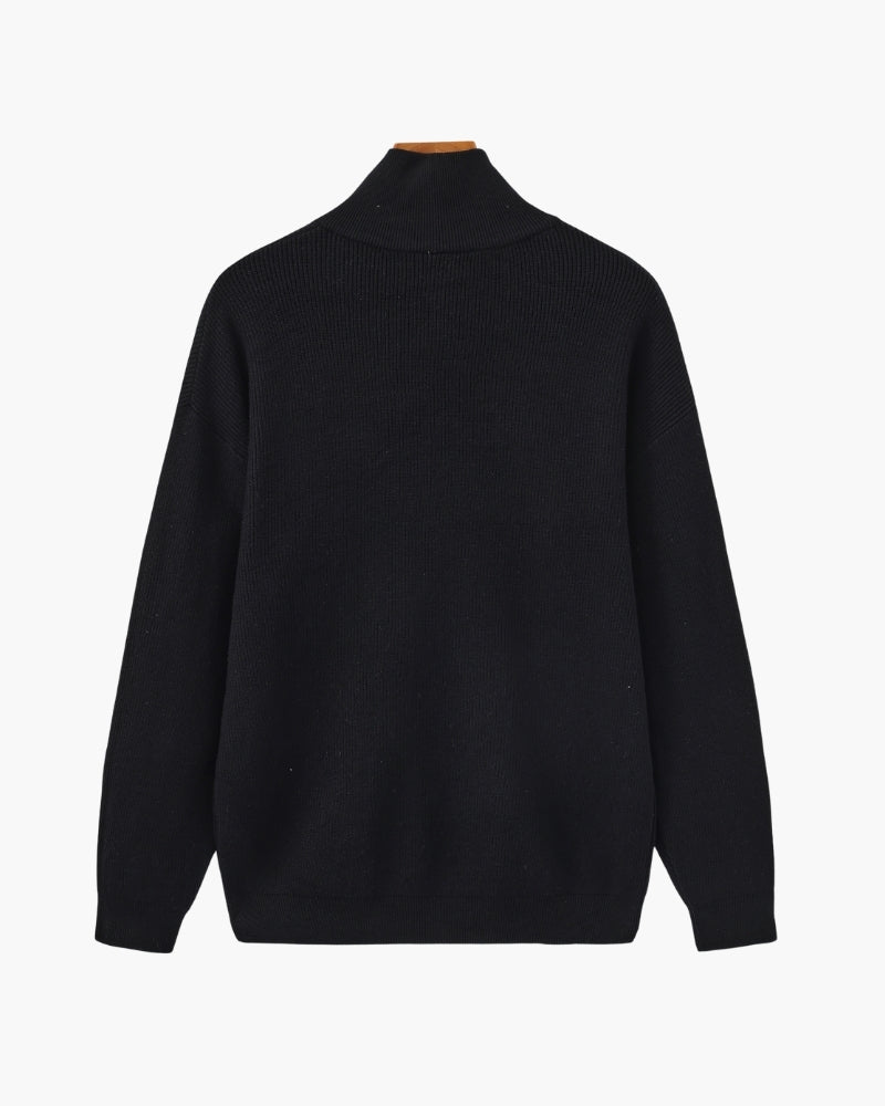 Pull raffiné en maille à demi-zip – vue 2