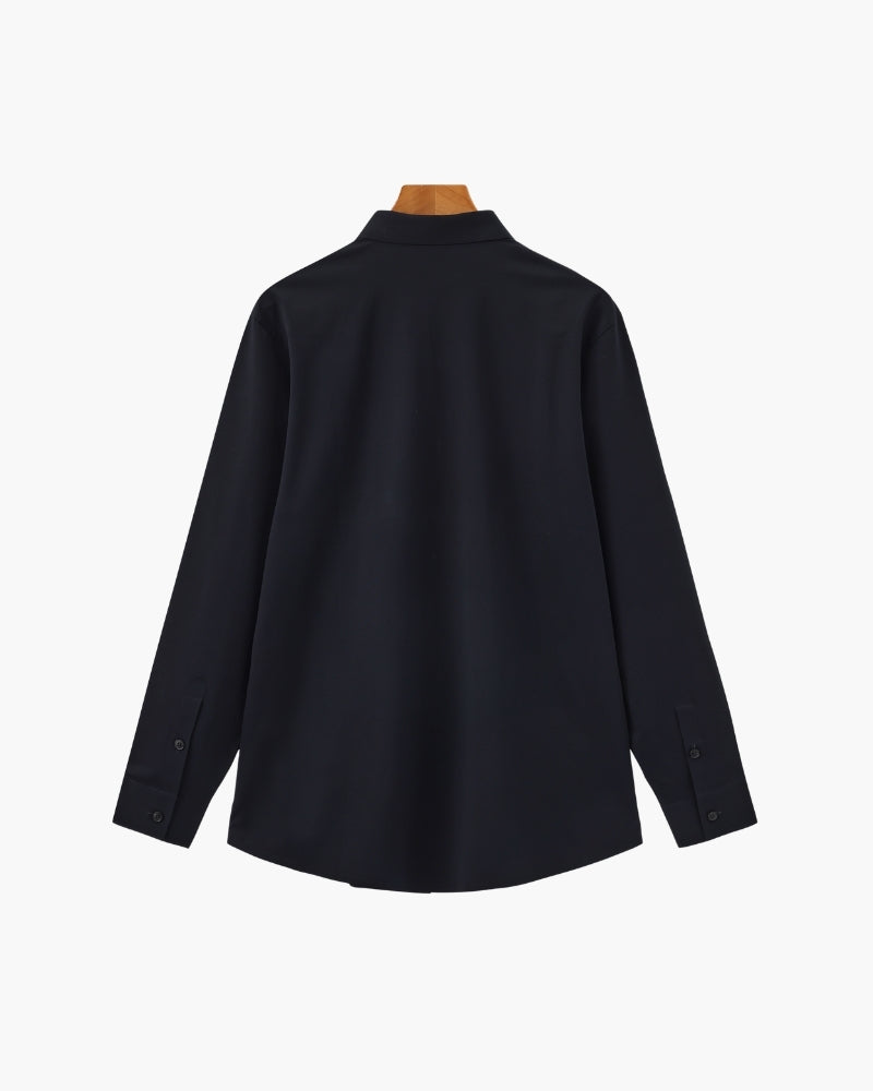 Chemise ajustée en coton extensible – vue 2