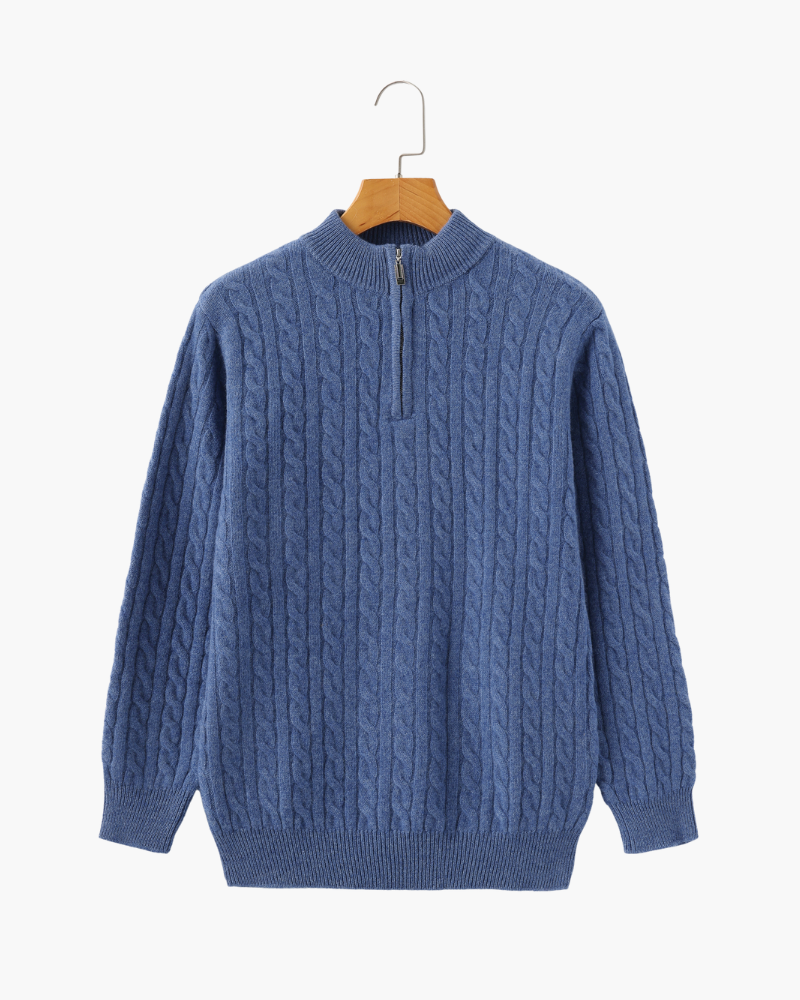 Pull tissé 100 % cachemire à demi-zip – vue 15