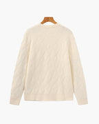 Pull col rond en maille losange – vue 2