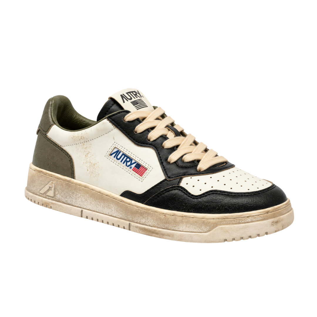 Autry Super Vintage Low | Blanc / Noir / Olive | SV46