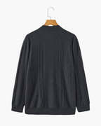 Pull côtelé 100 % cachemire à demi-zip – vue 10