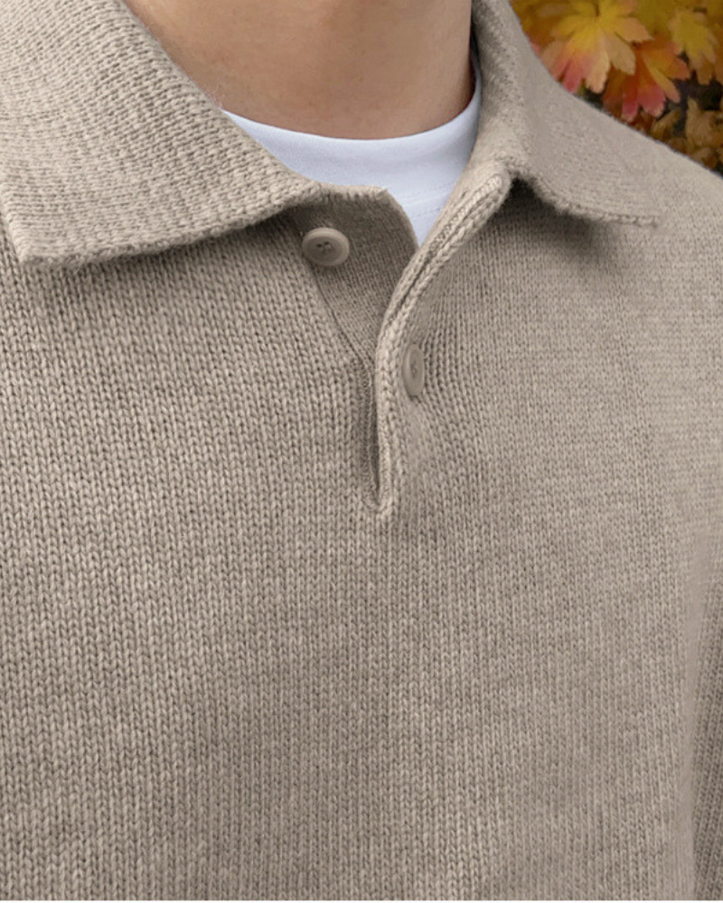 Pull en laine à boutons et demi-zip – vue 4