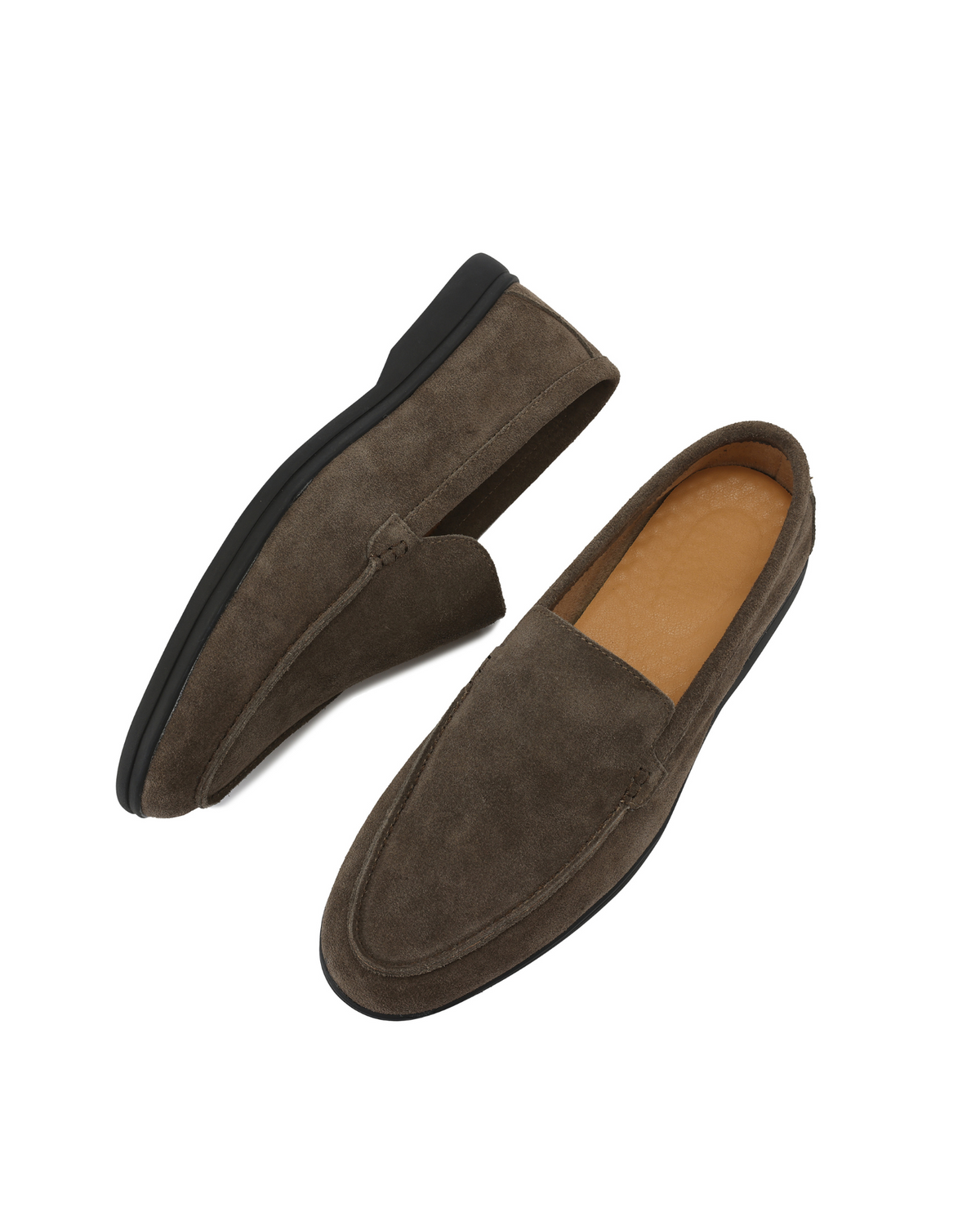 Mocassins premium en daim à semelle noire – vue 5