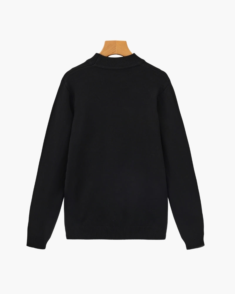 Pull essentiel côtelé à col montant – vue 2