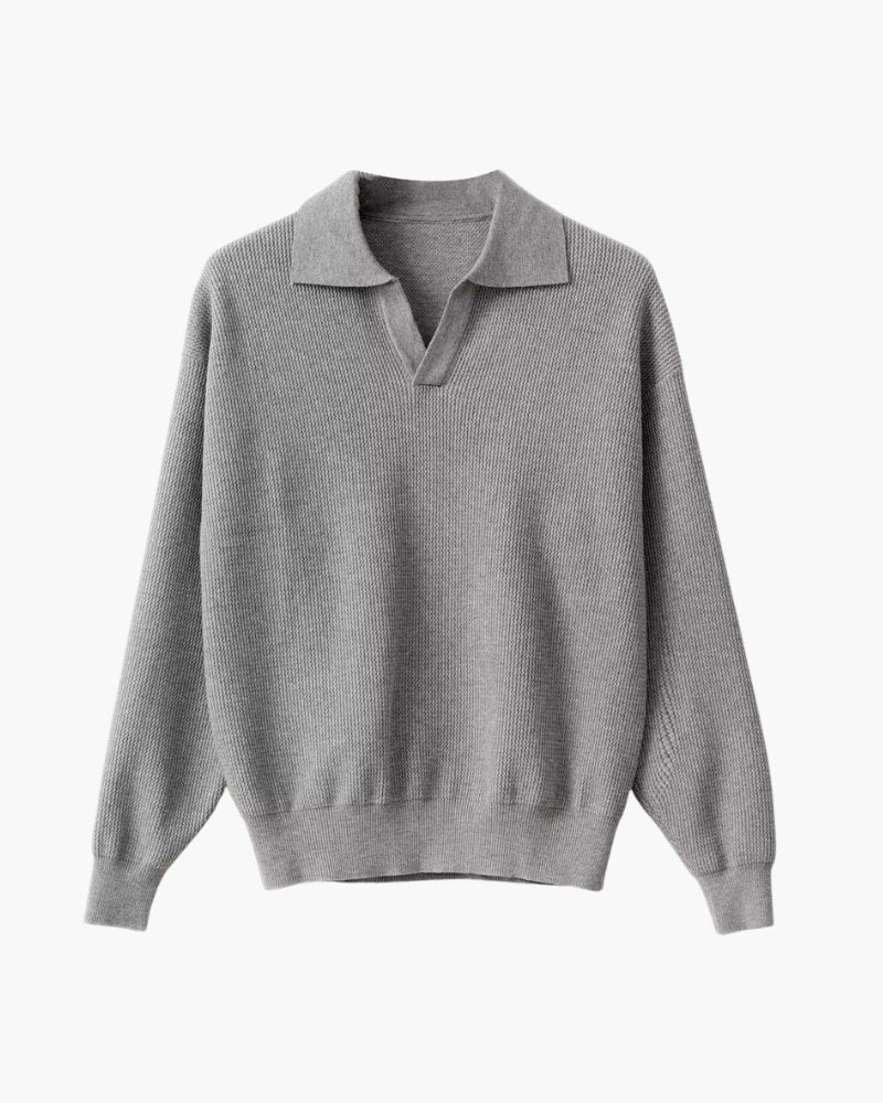 Pull polo texturé en maille – vue 2
