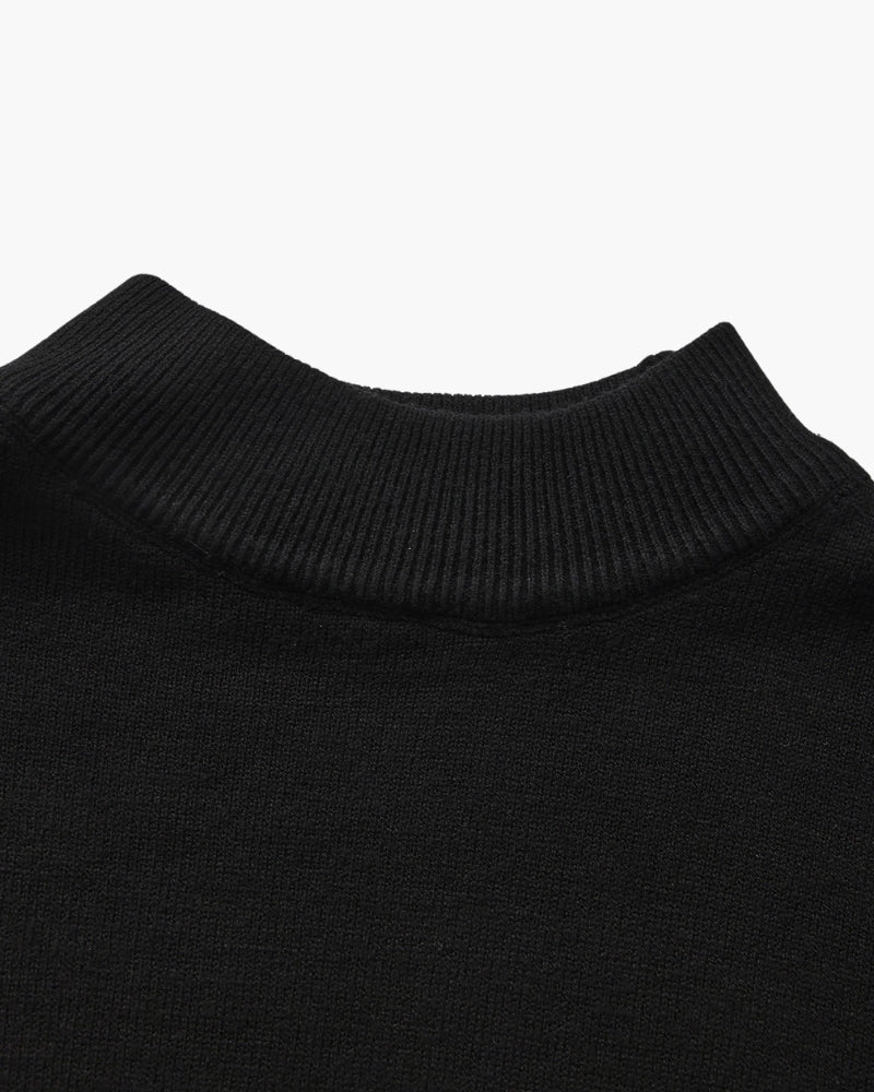 Pull essentiel côtelé à col montant – vue 3