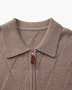 Cardigan Heritage zippé en maille losange – vue 4
