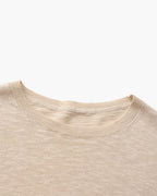 Pull essentiel col rond en lin et coton – vue 5