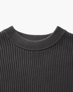 Pull col rond en maille côtelée – vue 9