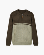 Pull zippé 100 % laine premium – vue 1