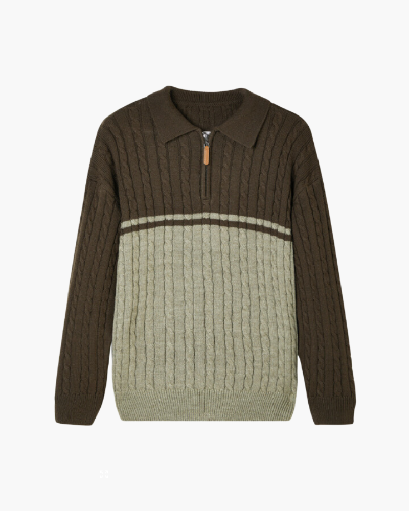 Pull zippé 100 % laine premium – vue 1