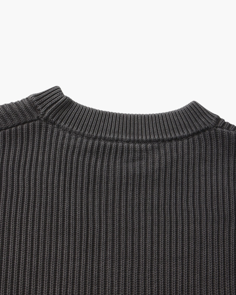 Pull col rond en maille côtelée – vue 10