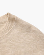 Pull essentiel col rond en lin et coton – vue 6