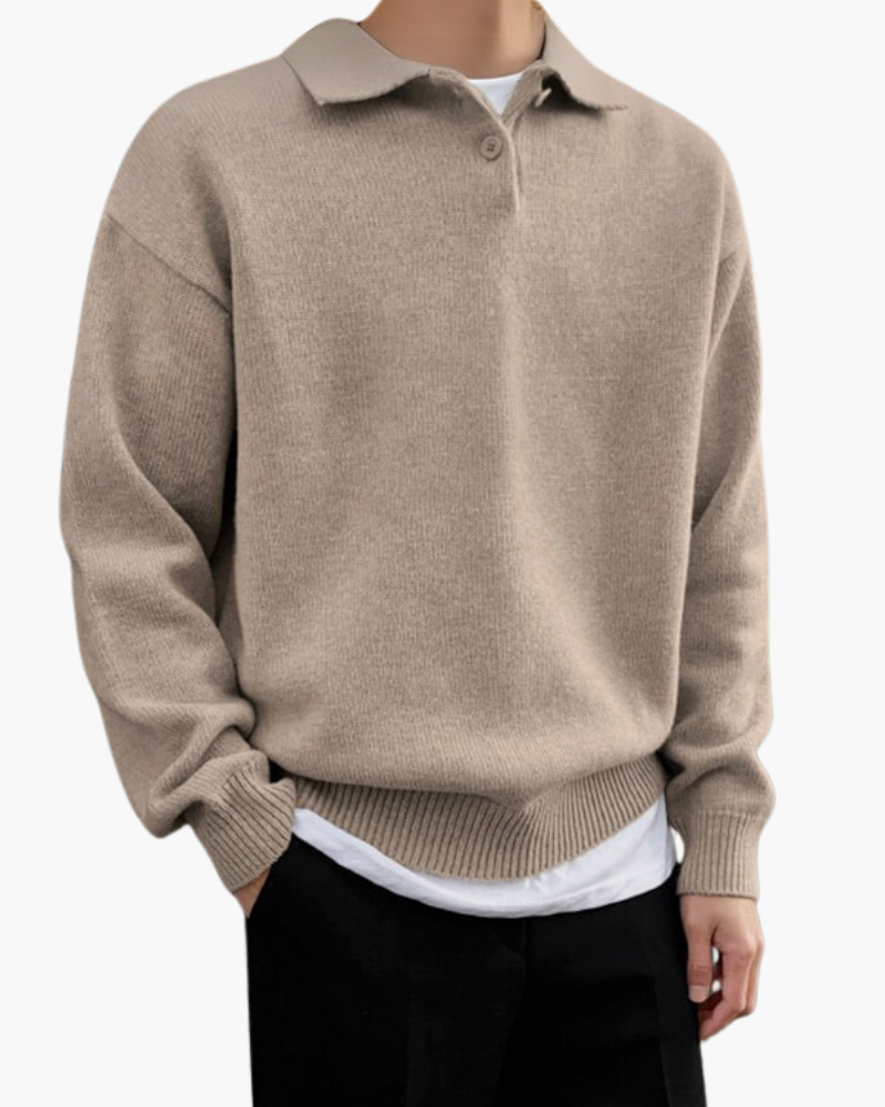 Pull en laine à boutons et demi-zip – vue 1