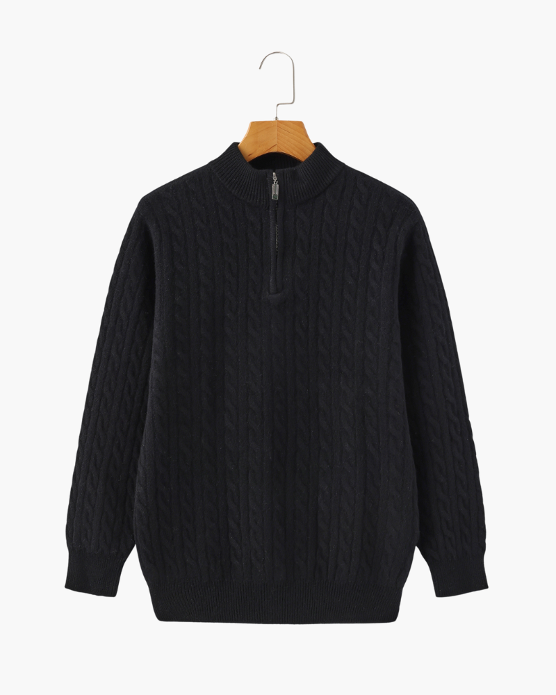 Pull tissé 100 % cachemire à demi-zip – vue 17