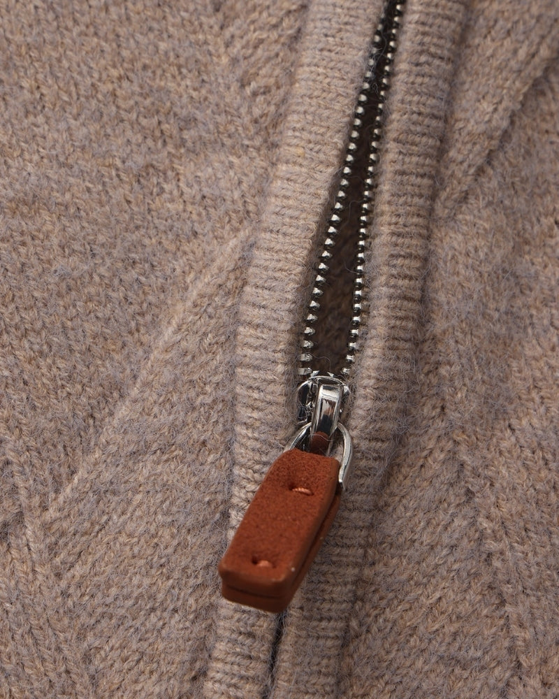 Cardigan Heritage zippé en maille losange – vue 5