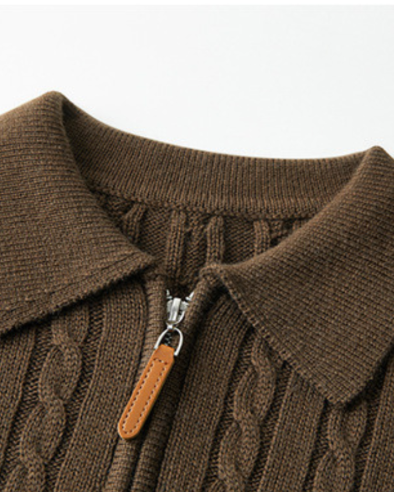 Pull zippé 100 % laine premium – vue 2