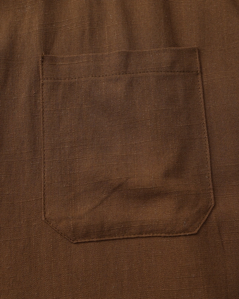Chemise homme à col mandarin en coton texturé, coupe décontractée – vue 8