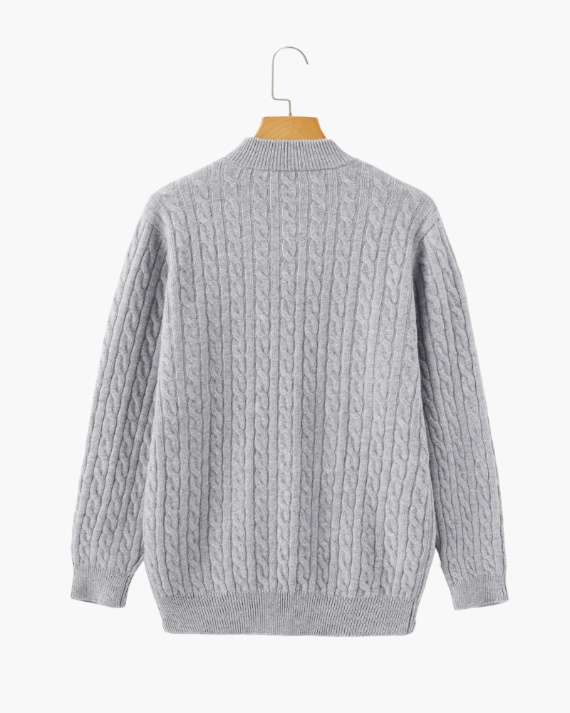 Pull tissé 100 % cachemire à demi-zip – vue 9