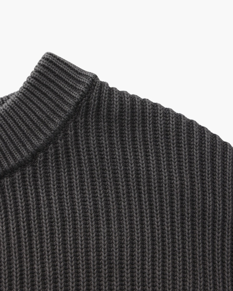 Pull col rond en maille côtelée – vue 11
