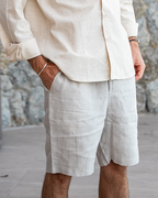 Short Casablanca premium en lin – vue 4
