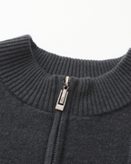 Pull côtelé 100 % cachemire à demi-zip – vue 11